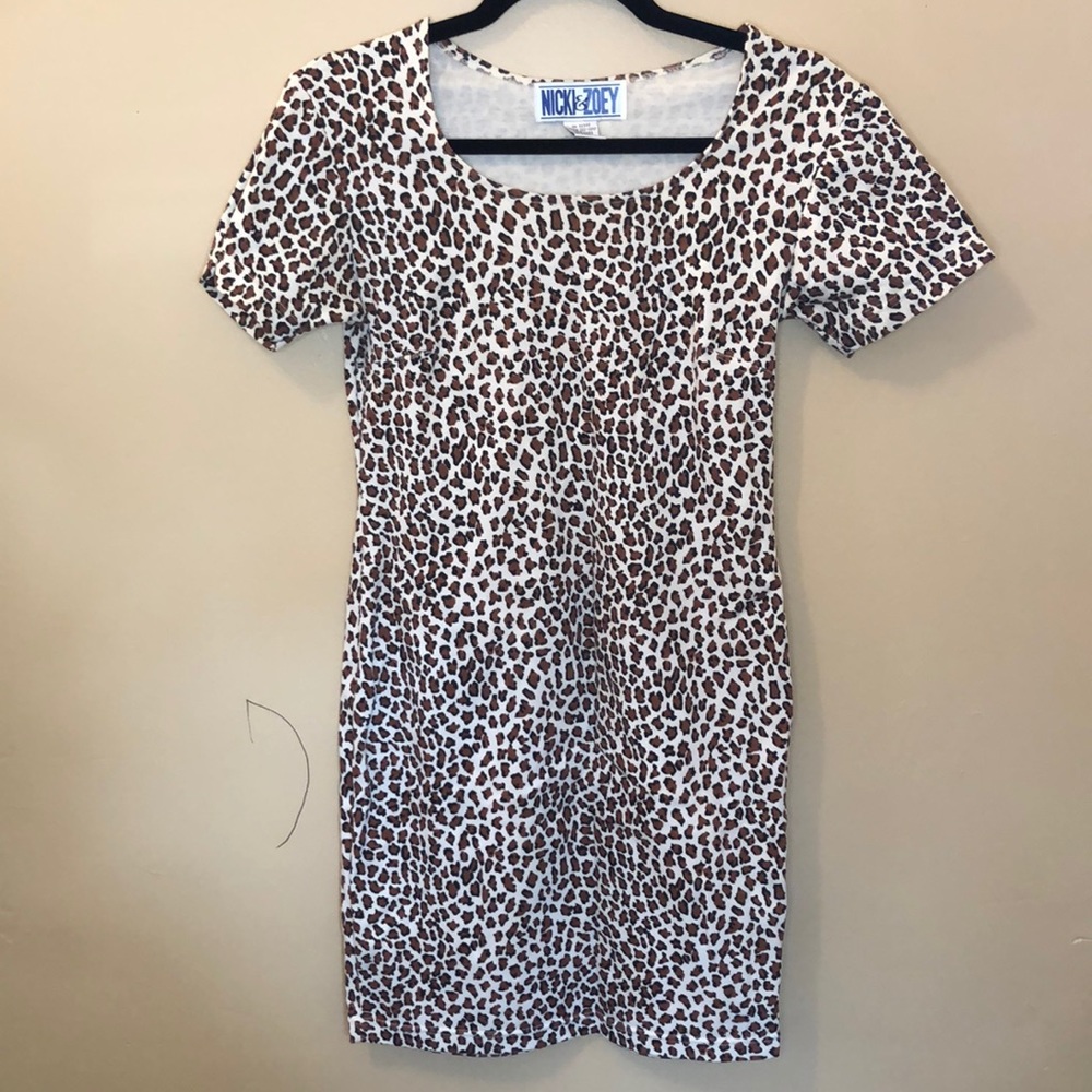 Cheetah print body con dress